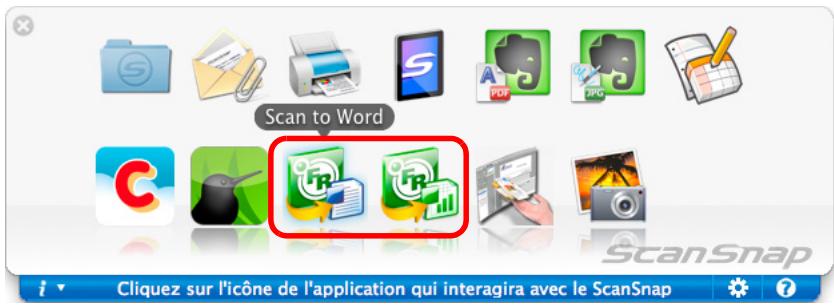 FUJITSU SCANSNAP S1100 DELUXE, SCANSNAP S1100I - Cliquez sur l'icone de Scan to Word ou Scan to Excel. - 1