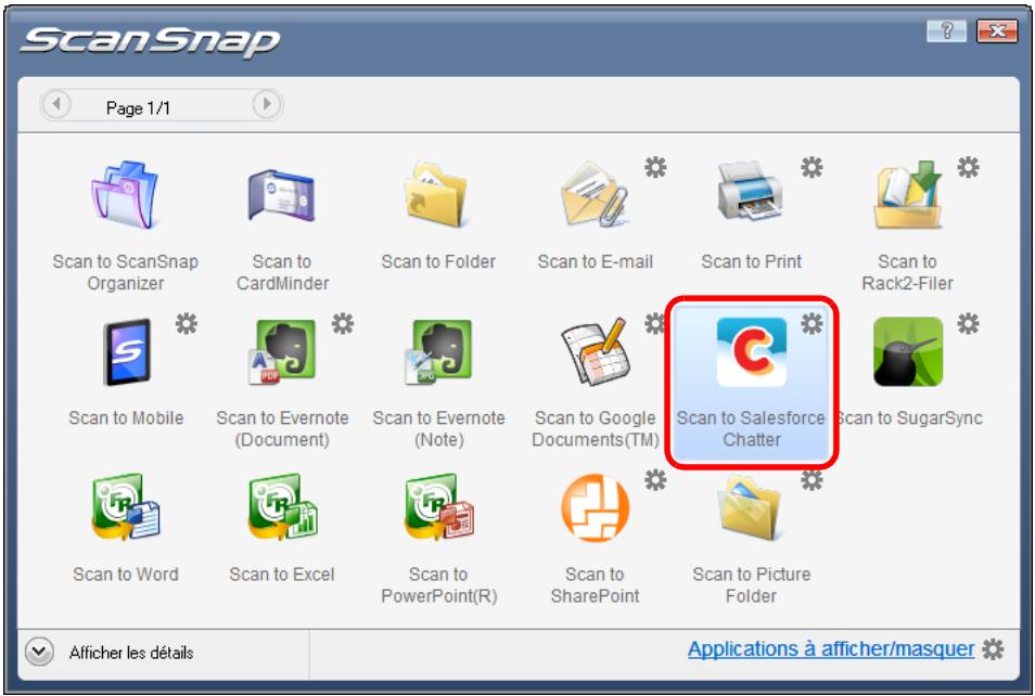FUJITSU SCANSNAP S1100 DELUXE, SCANSNAP S1100I - Cliquez sur l'icone de Scan to Salesforce Chatter. - 1