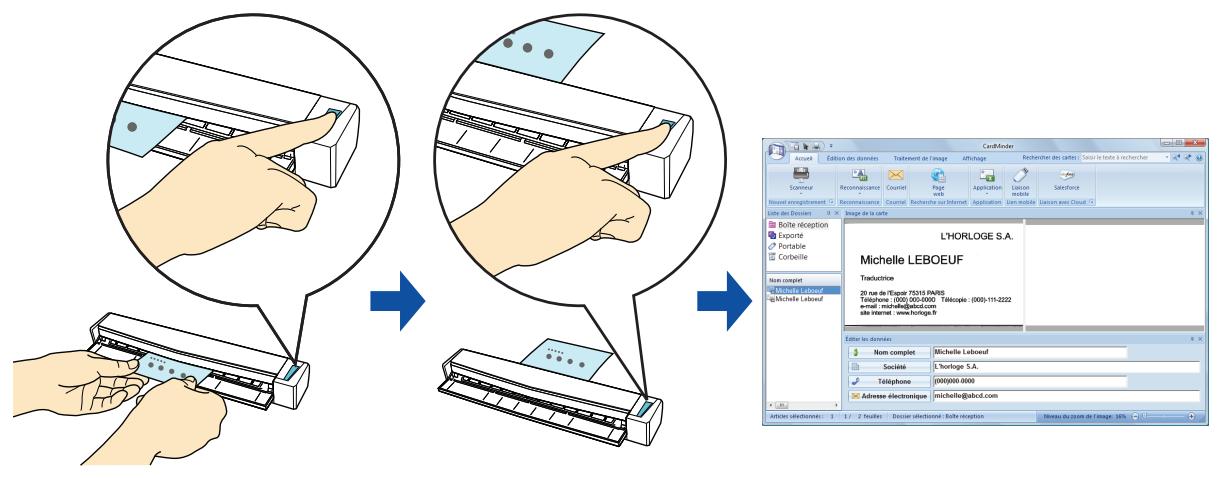 FUJITSU SCANSNAP S1100 DELUXE, SCANSNAP S1100I - Stocker des cartes de visite dans CardMinder - 1