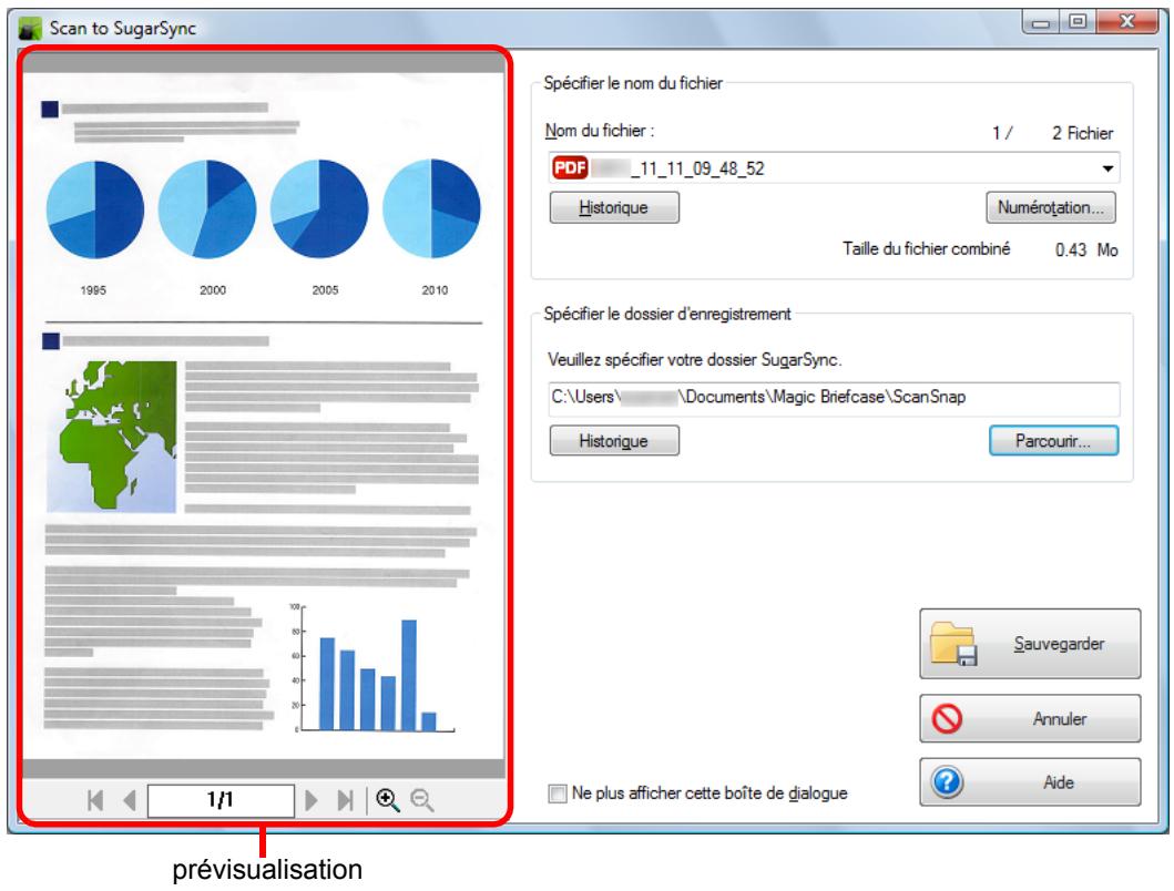 FUJITSU SCANSNAP S1100 DELUXE, SCANSNAP S1100I - Confirmez l'image numérique dans le volet de prévisualisation. - 1