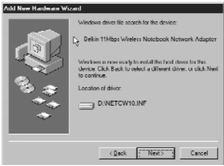 BELKIN F5D6000 - Installation des pilotes de la carte réseau pour ordinateurs portables pour Windows 98/Me - 1