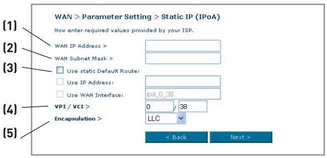 BELKIN F5D9630 - Réglage du type de connexion FAI comme ' IP fixe ' (ipoa) - 1