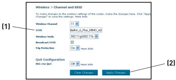 BELKIN F5D9630 - Modification du canal - 1
