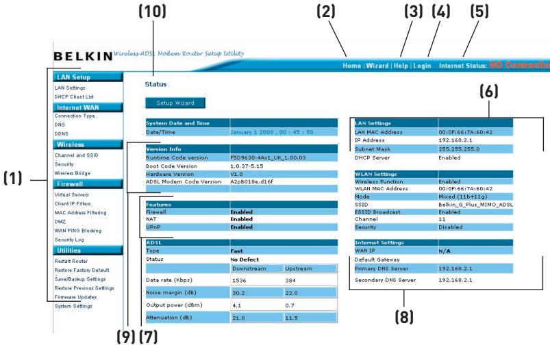 BELKIN F5D9630 - Faites la reconnaissance avec l'interface-utilisateur basée sur navigateur web - 1