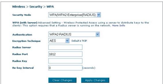 BELKIN F5D9630 - Configuration des paramètres wpa-eenterprise (RADIUS) - 1