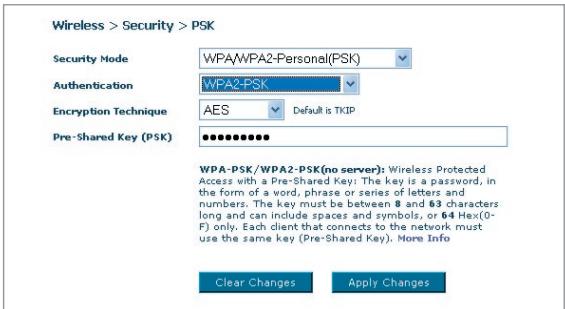 BELKIN F5D9630 - Configuration WPA2-Personal (PSK) - 1