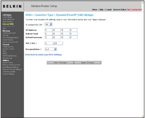 BELKIN MODEM ROUTEUR SANS FIL N+ #F5D8635ED4A - Pour une connexion IP dynamique : - 1