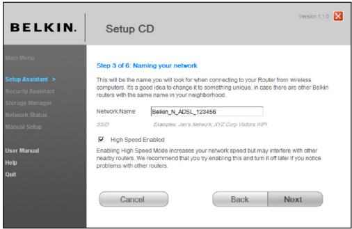 BELKIN MODEM ROUTEUR SANS FIL N+ #F5D8635ED4A - Attribution d'un nom à votre réseau sans fil. - 1