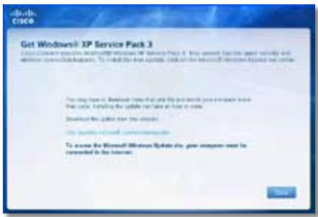 LINKSYS E2500 - Get Windows XP Service Pack 3 (Hanki Windows XP Service Pack 3) -ilmoitus - 1