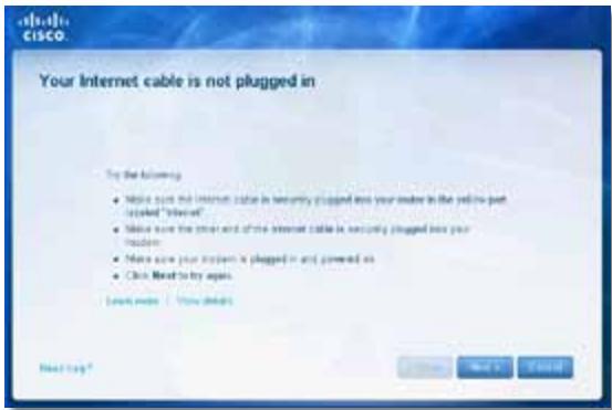 LINKSYS E2500 - Повимлень Your Internet cable is not plugged in (Intergent-kaбель не пidкlioуно) - 1