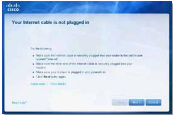 LINKSYS E2500 - Meldung Your Internet cable is not plugged in (Ihr Internetkabel ist nicht eingesteckt) - 1