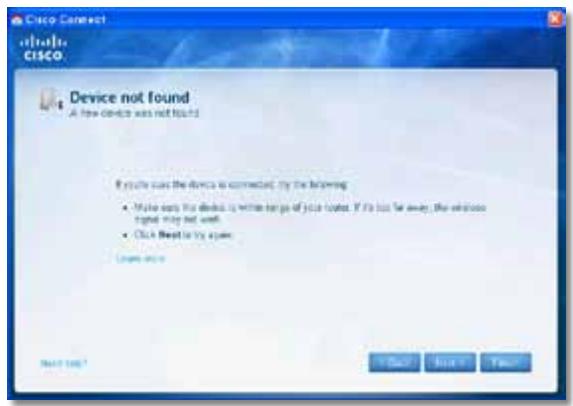 LINKSYS E2500 - Device not found message - 1