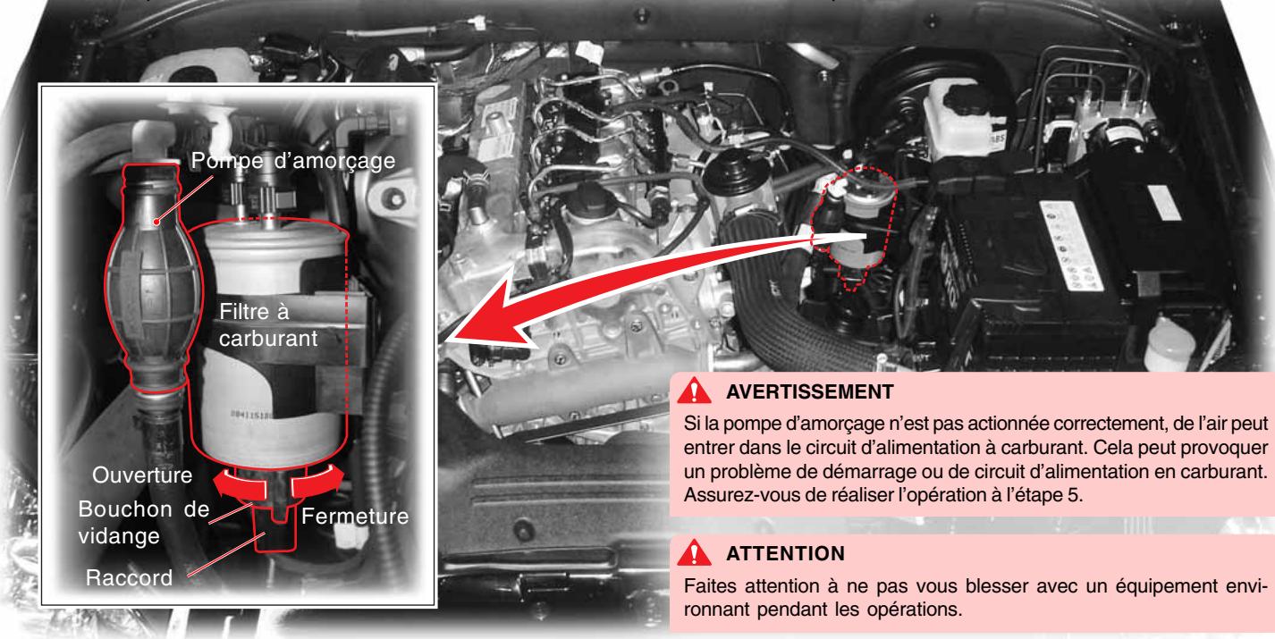SSANGYONG KYRON - COMMENT VIDANGER L'EAU DU FILTRÉ À CARBURANT (Sans Séparateur D'eau Additionnel) - 1