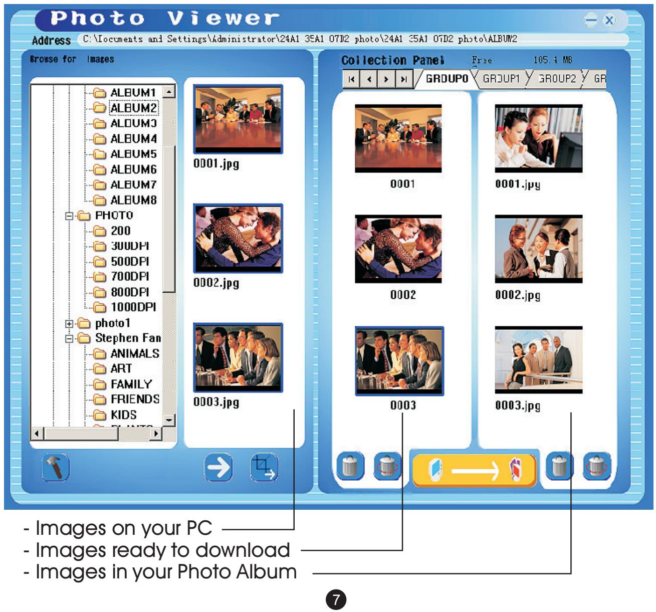 LENCO DPA-35 - Select images and transferto Collection Panel - 1