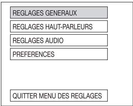 LENCO MES-205 - MENU Principal des reglages - 1