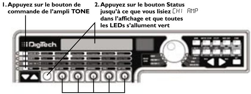 DIGITECH GNX3000 - Régler les Commandes de sonorisation sur le Canal 1 - 1