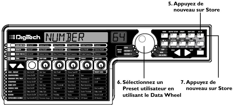 DIGITECH GNX3000 - Sauvegarder un Preset - 2