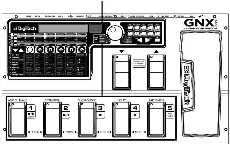 DIGITECH GNX3000 - Commutateurs de pied 1-5 - 1