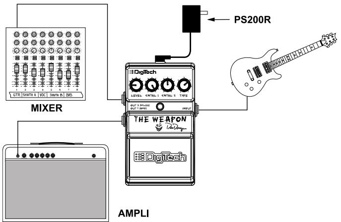 DIGITECH WEAPON - Schéma de connexion (amplificateur) - 2