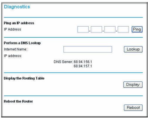 NETGEAR DGND3300V2 - Running Diagnostic Utilities and Rebooting the Router - 1