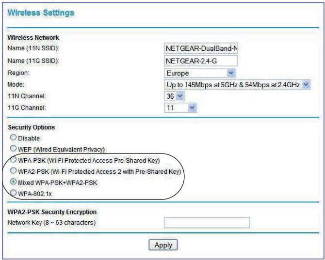 NETGEAR DGND3300V2 - To configure WPA or WPA2 in the N300 wireless modem router: - 1