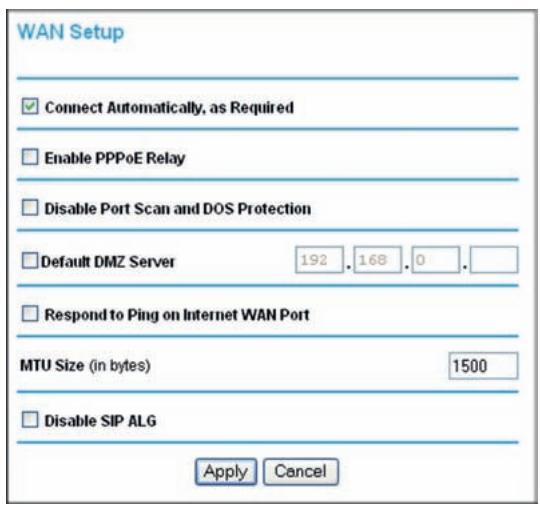 NETGEAR DGND3300V2 - Configuring the WAN Setup Options - 1