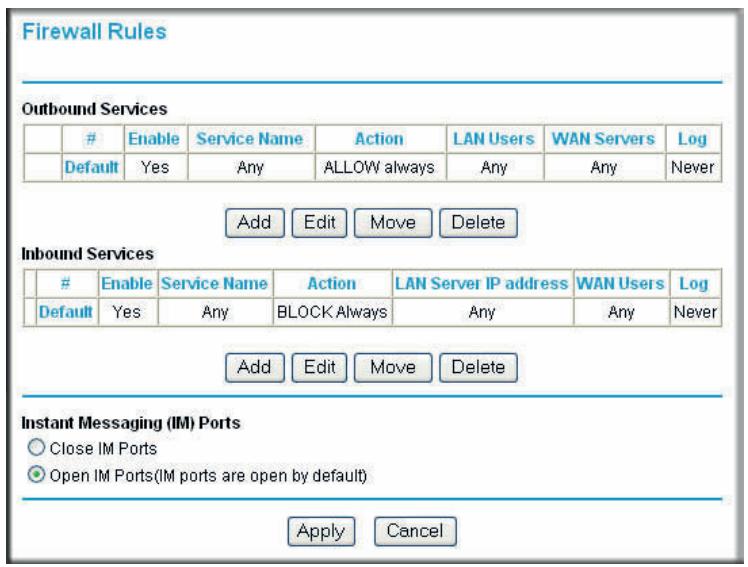 NETGEAR DGND3300V2 - Firewall Rules - 1