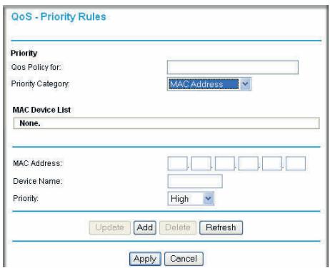 NETGEAR DGND3300V2 - QoS for a MAC Address - 1