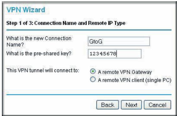 NETGEAR DGND3300V2 - To configure a client-to-gateway VPN tunnel using the VPN Wizard: - 2