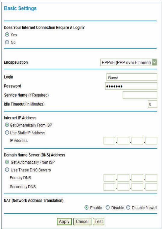 NETGEAR DGND3300V2 - To view or configure the basic settings: - 1