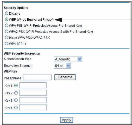 NETGEAR DGND3300V2 - To configure WEP data encryption: - 1