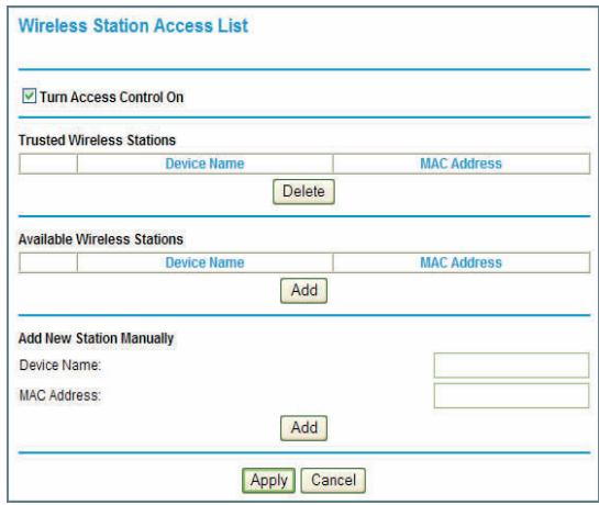 NETGEAR DGND3300V2 - To restrict access based on MAC addresses: - 2