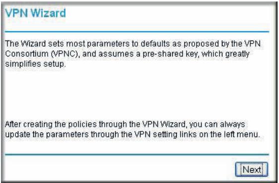 NETGEAR DGND3300V2 - To configure a client-to-gateway VPN tunnel using the VPN Wizard: - 1