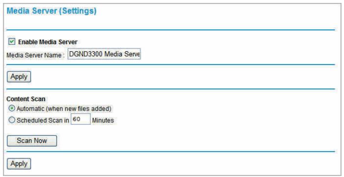 NETGEAR DGND3300V2 - Media Server Settings - 1