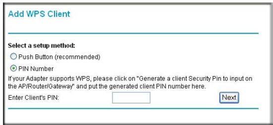 NETGEAR MBR1210 - To use a PIN to add a WPS client: - 1