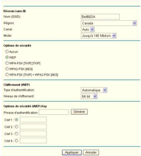 NETGEAR MBR1210 - Pour configurer le chiffrement de données WEP : - 1