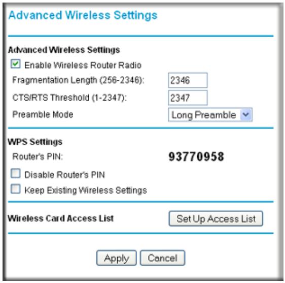 NETGEAR MBR1210 - Advanced Wireless Settings - 1