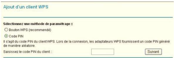 NETGEAR MBR1210 - Pour utiliser un code PIN lors de l'ajout d'un client WPS : - 1