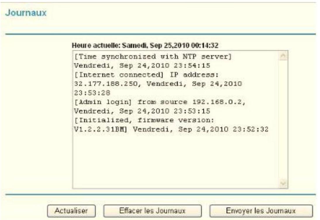 NETGEAR MBR1210 - Affichage, sélection et enregistrement des données de journaux - 1
