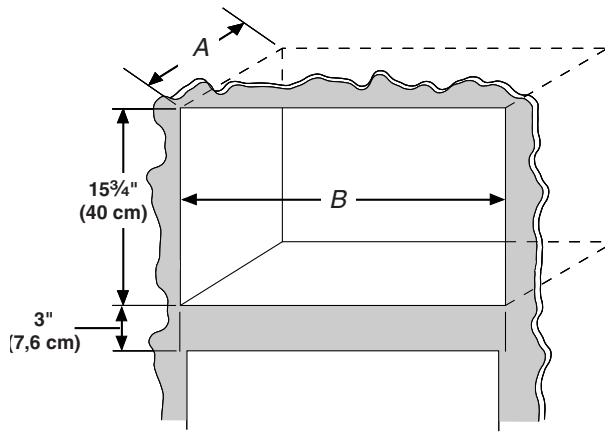 BAUKNECHT MT4155SPS - INSTALLATION INSTRUCTION - Dimensions pour le découvert - 1