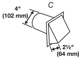 4" (102 mm) C 2½" (64 mm)