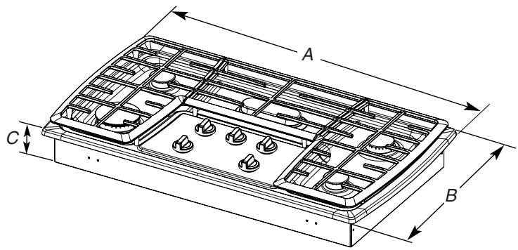 BAUKNECHT G7CG3665XS  - INSTALLATION - Dimensions du produit - 2