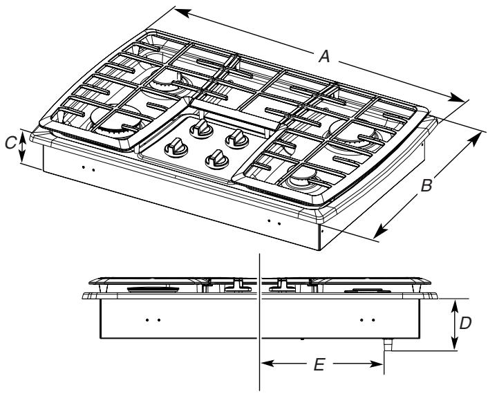 BAUKNECHT G7CG3665XS  - INSTALLATION - Dimensions du produit - 1