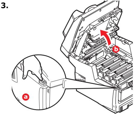 OKI MC560NMFP - Dégagement des bourges   Bourges dans l'imprimante (suite) - 3