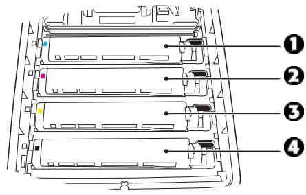 OKI MC560NMFP - Dégagement des bourges   Bourges dans l'imprimante (suite) - 4