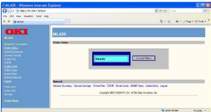 OKI ML 421 - Usando o'utilário ExtendView da OKI para configurar seu endereço IP - 6