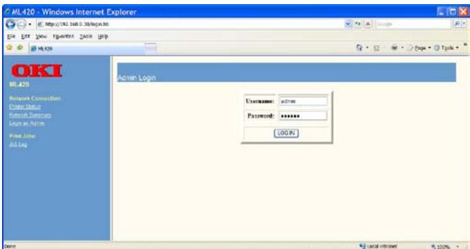 OKI ML 691 - Utilisation de la page web intégrée au serveur d'imprimante pour configurer votre adresse IP (autre méthode) - 2