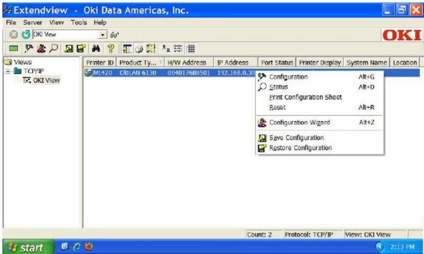 OKI ML 691 - Utilización de la utilizidad Oki ExtendView para configurar su direccion IP - 2