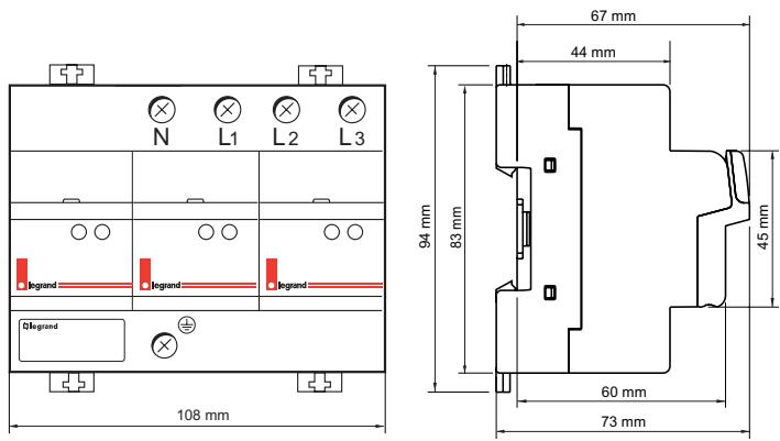 LEGRAND 039 53 - Parafoudres pour réseau triphasé + neutre Réf. 039 53/73 - 1
