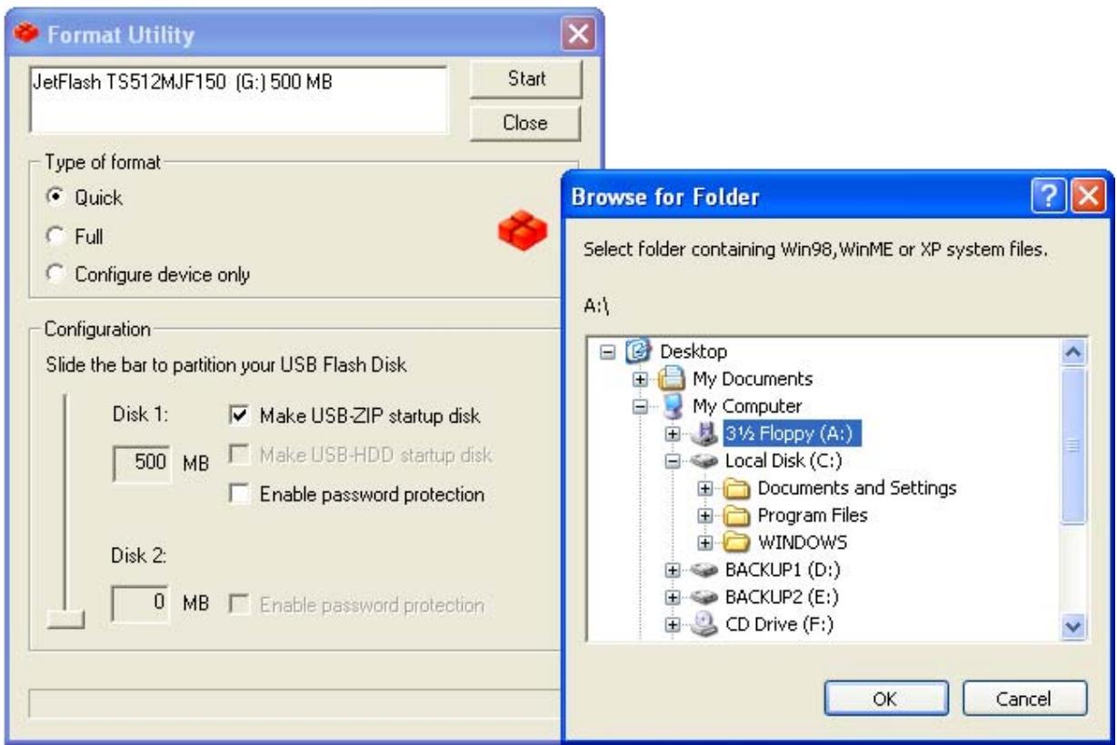 TRANSCEND TS256MJF120 - Configurer JetFlash™ en tant que USB-ZIP : - 1